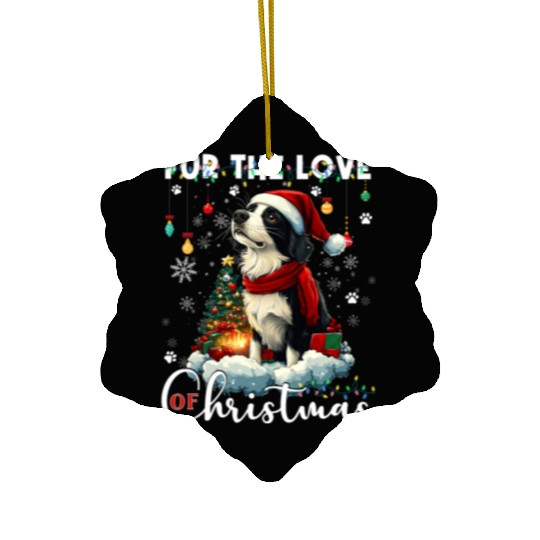 Border Collie Christmas Tree Decorations Dog Lover Ceramic Ornaments