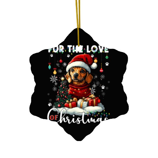 Dachshund Christmas Tree Lights Decorations Dog Ceramic Ornaments