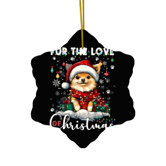 Pomeranian Christmas Tree Decorations Dog Lover Ceramic Ornaments