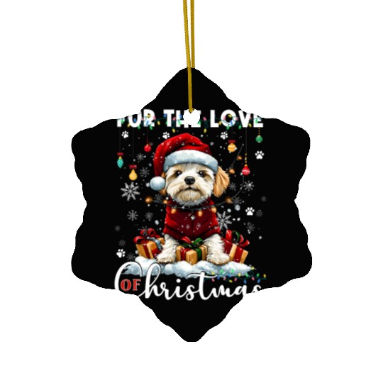 Havanese Christmas Tree Lights Decorations Dog Ceramic Ornaments