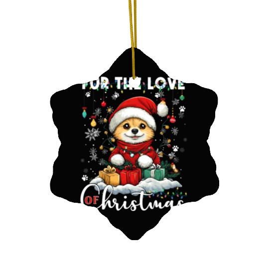 Pomeranian Christmas Tree Decorations Dog Lover Ceramic Ornaments