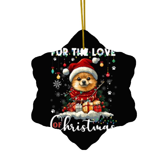 Pomeranian Christmas Tree Decorations Dog Lover Ceramic Ornaments