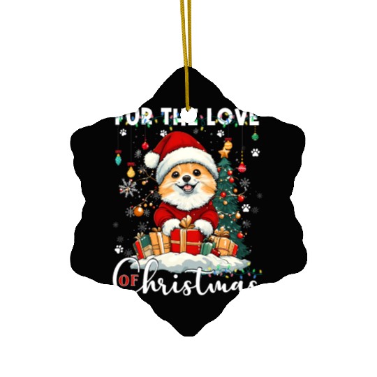 Pomeranian Christmas Tree Decorations Dog Lover Ceramic Ornaments