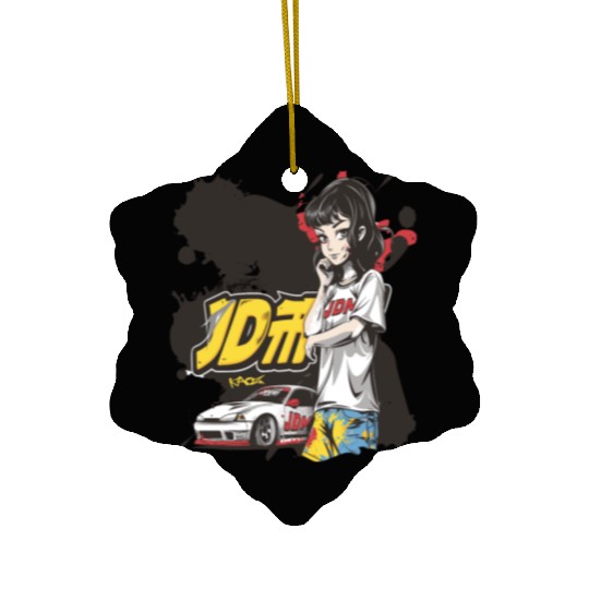 Cute Anime Girl JDM Car Street Racer Ceramic Ornaments