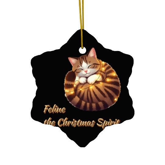 Feline Christmas Spirit Ceramic Ornaments