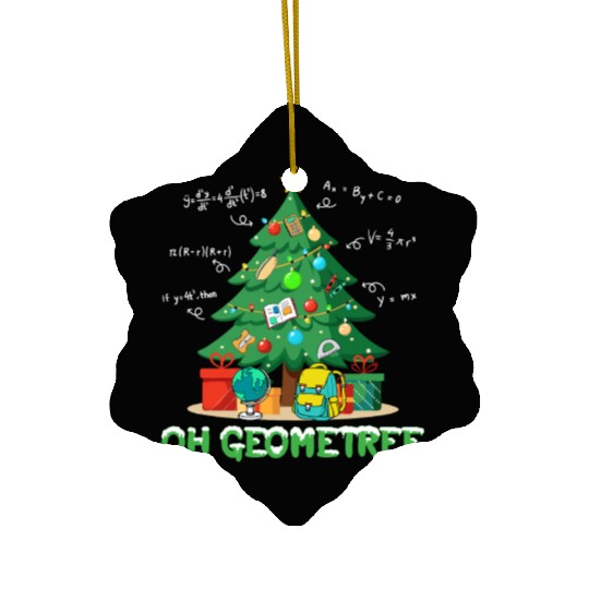 Christmas Math Teacher Oh Geometree Ceramic Ornaments