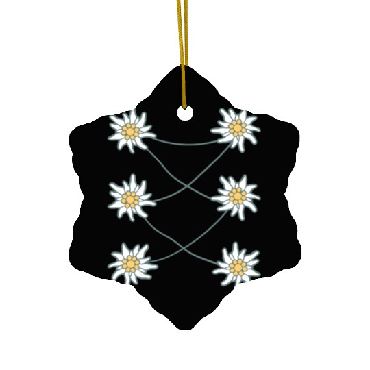 White Alps Edelweiss Flower Mountain Hiking Flower Ceramic Ornaments