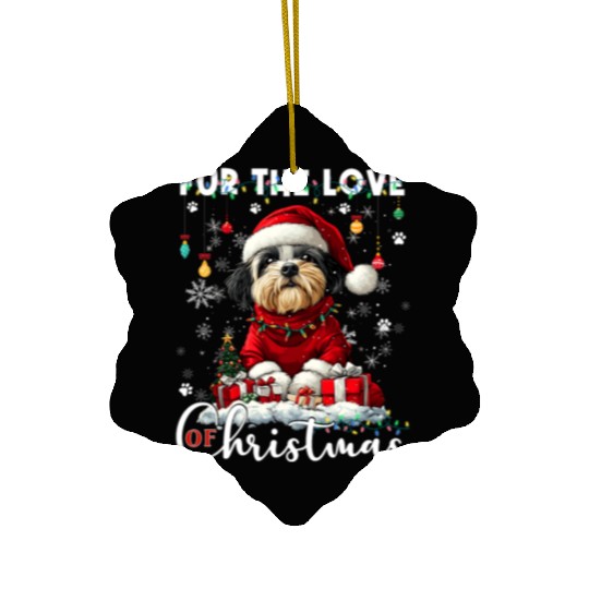 Shih Tzu Christmas Tree Lights Decorations Dog Ceramic Ornaments