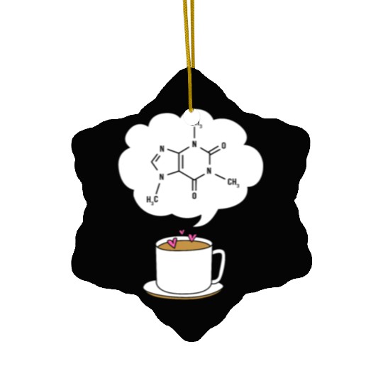 Organic Chemistry Coffee Lover Caffeine Molecule Ceramic Ornaments