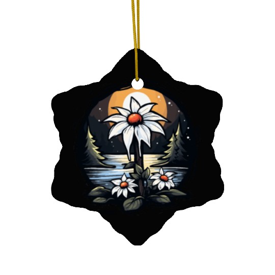 Nature by the River: Flowers and Trees Ceramic Ornaments