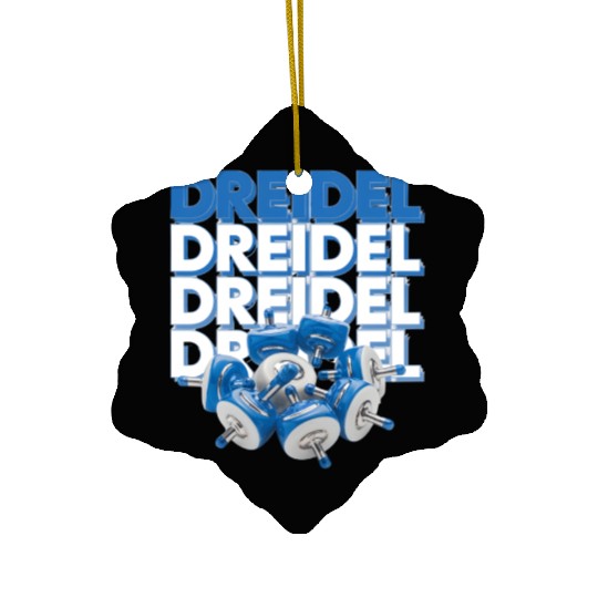 Spinning Dreidels Hanukkah Fun Ceramic Ornaments