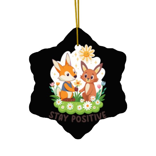 STAY POSITIVE VIBE DESIGN Ceramic Ornaments
