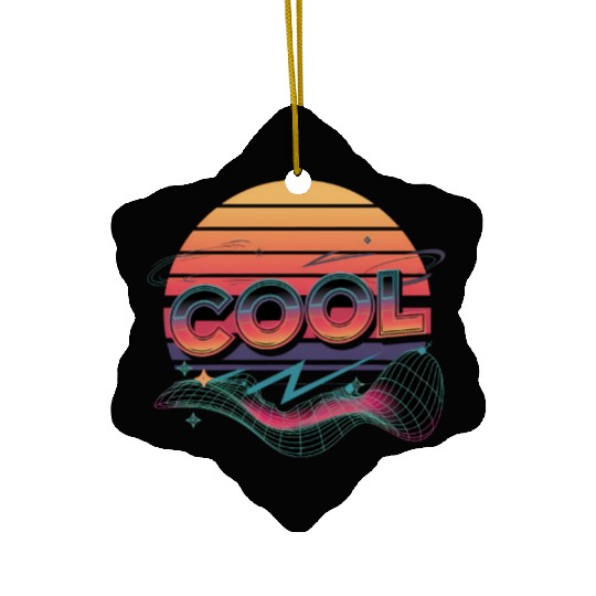 80s Neon Vibes Ceramic Ornaments