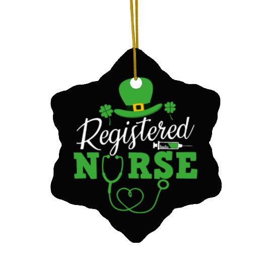 Registered Nurse St Patricks day Shamrock Nursing Ceramic Ornaments