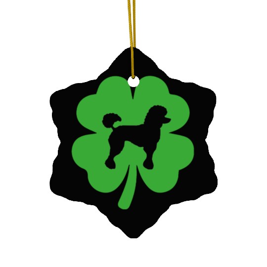 Poodle Shamrock St Patrick's day Dogs Lover Ceramic Ornaments