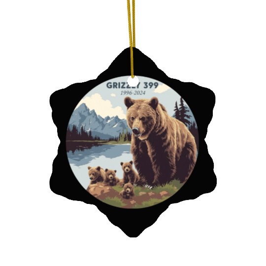 Grizzly 399 In Memory of Bear 399 Mama Forever Ceramic Ornaments