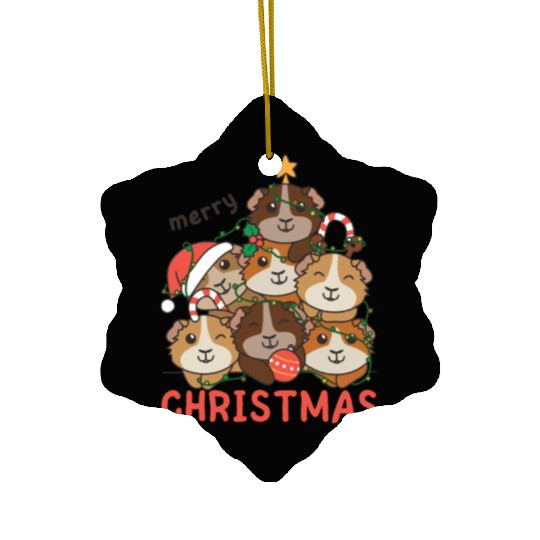 Guinea Pig Christmas Tree Merry Christmas Ceramic Ornaments