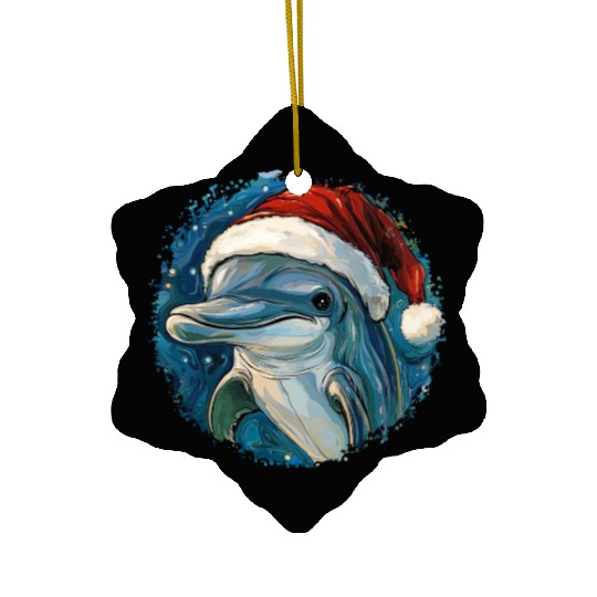 Dolphins Christmas Ceramic Ornaments