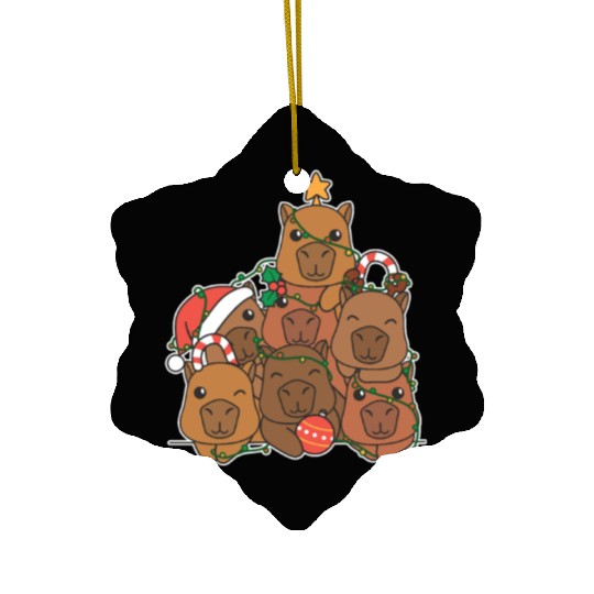Capybara Christmas Tree Funny Animal Christmas Ceramic Ornaments