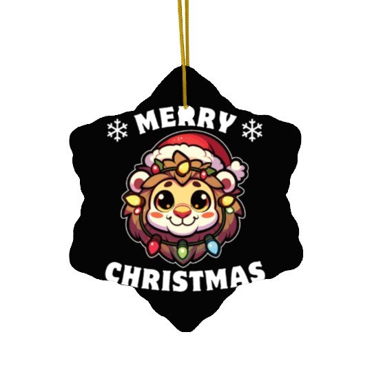 Christmas Hat Christmas Fairy Lights Lion Ceramic Ornaments