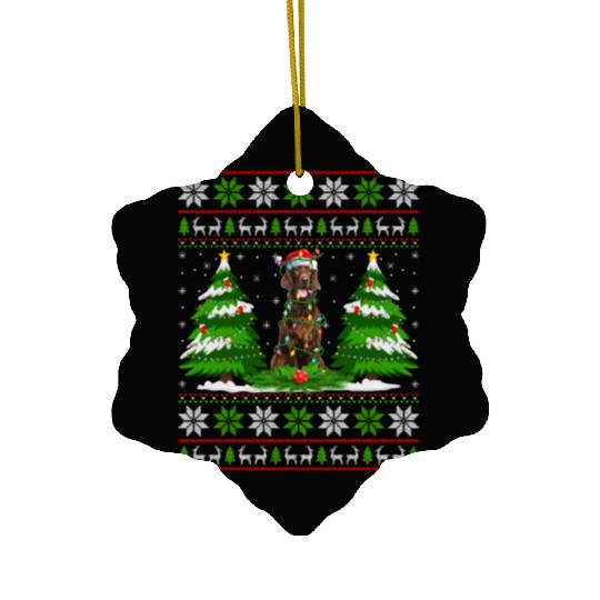 Irish Setter Dog Christmas Tree Lights Ceramic Ornaments