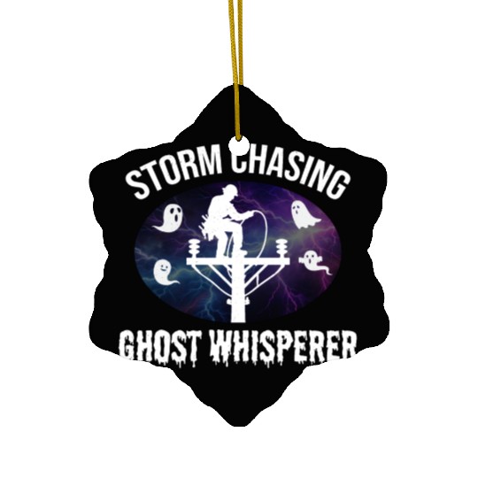 Storm Chasing Ghost Whisperer – Lineman Halloween Ceramic Ornaments