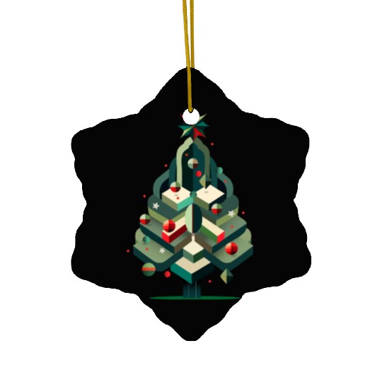 Modern Christmas tree - elegance for the holidays Ceramic Ornaments
