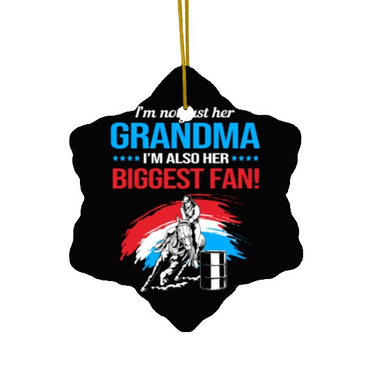 Grandma Biggest Fan Barrel Racing Grandma Ceramic Ornaments