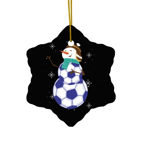 Snowman Soccer Winter Wonderland Fun Ceramic Ornaments