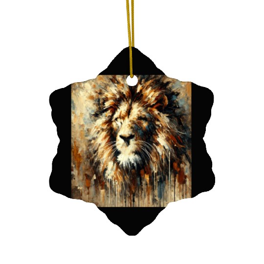Abstract Lion Face Ceramic Ornaments
