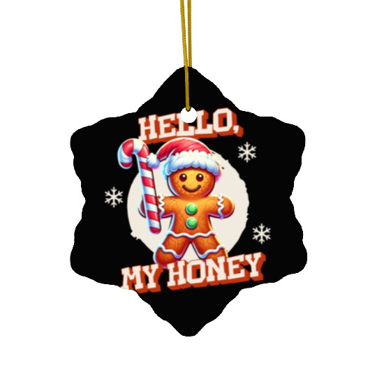 Gingerbread Man - Hello, My Honey! Ceramic Ornaments
