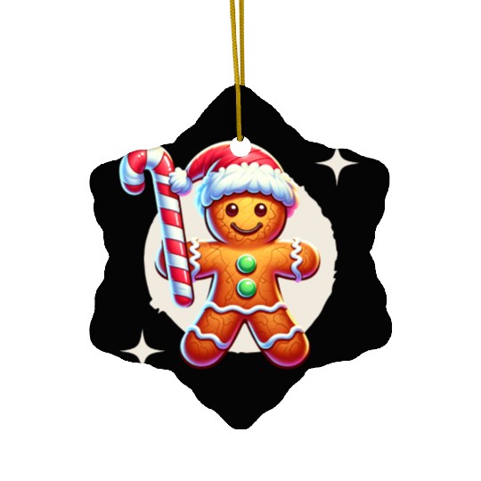 Gingerbread Man Christmas Cheer Ceramic Ornaments