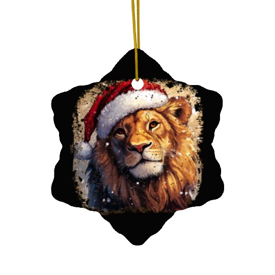 Lion Christmas / Santa Claus Lion Ceramic Ornaments