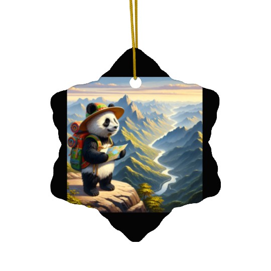 Panda Adventure Ceramic Ornaments