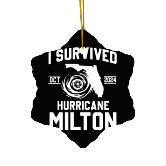 I survived Hurricane Milton October 2024 Ceramic Ornaments