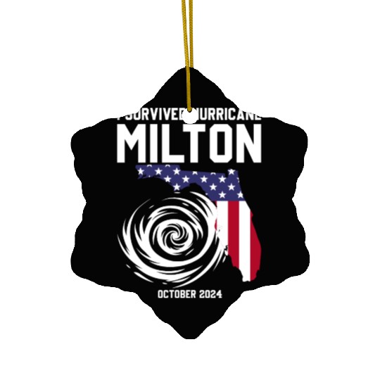 I survived Hurricane Milton October 2024 Florida Ceramic Ornaments
