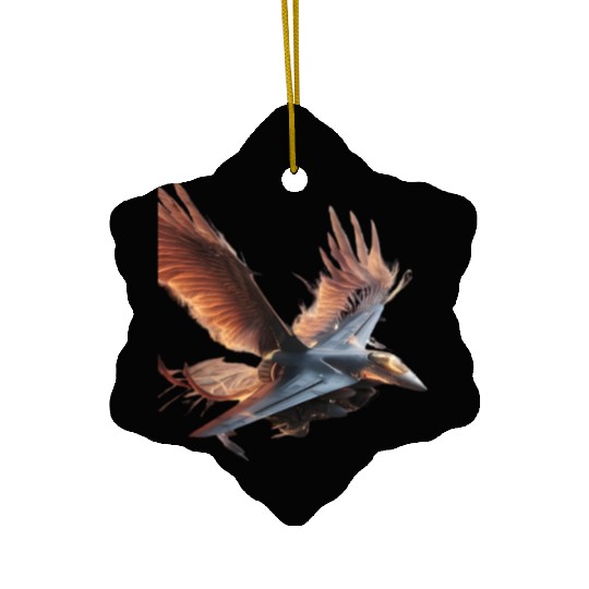 Sky Fighter with Phoenix Wings" Ceramic Ornaments