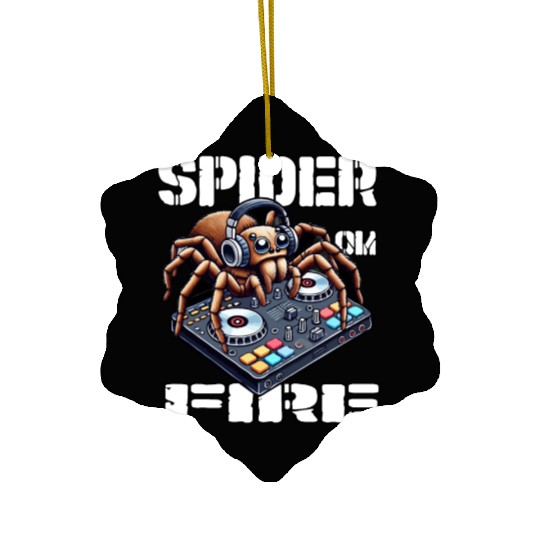 Spider On Fire-spider As A DJ Design Ceramic Ornaments