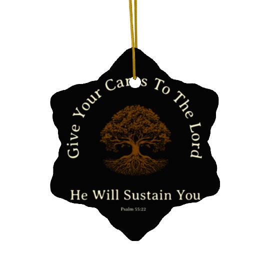 Give Your Cares To The Lord Anxiety Verse Ceramic Ornaments