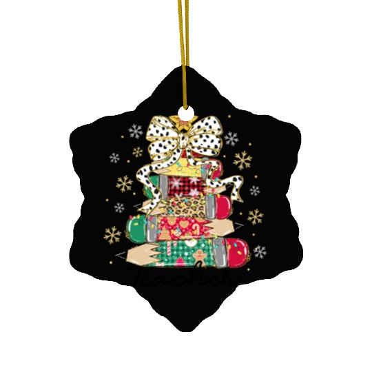 Teacher Christmas Ceramic Ornaments