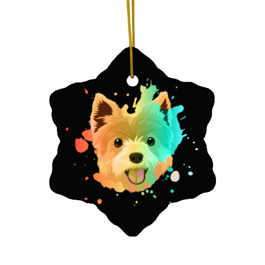 Yorkshire Terrier Colorful Ceramic Ornaments