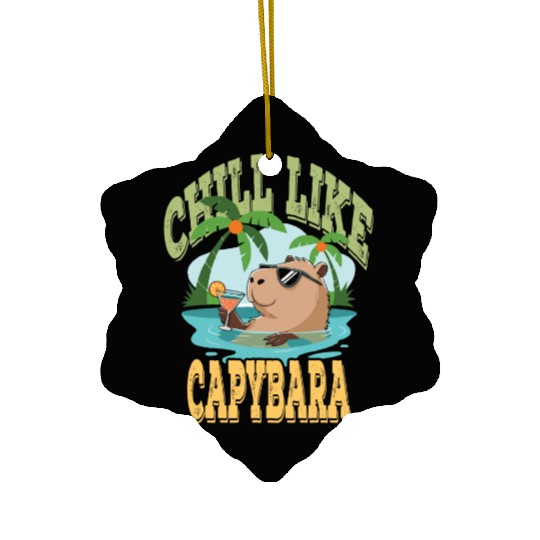 gift idea funny quote zen design Capybara Ceramic Ornaments