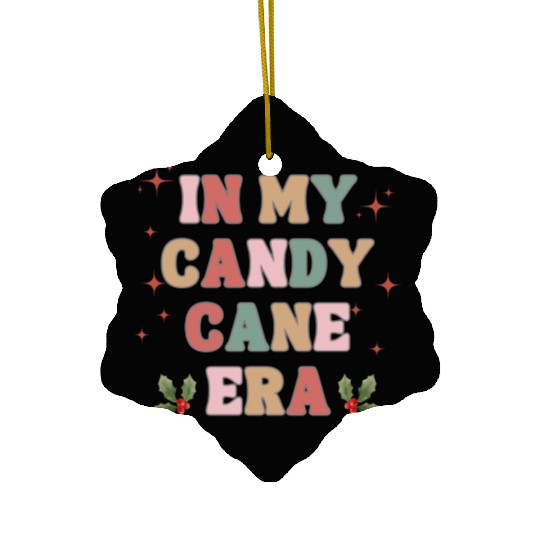 in my candy cane era retro holiday Christmas Ceramic Ornaments