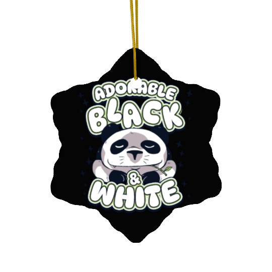 Adorable Black And White Panda Bear Friend Lover Ceramic Ornaments