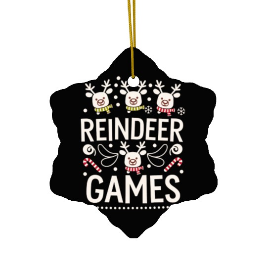 Playful Holiday Reindeer Cute Ceramic Ornaments