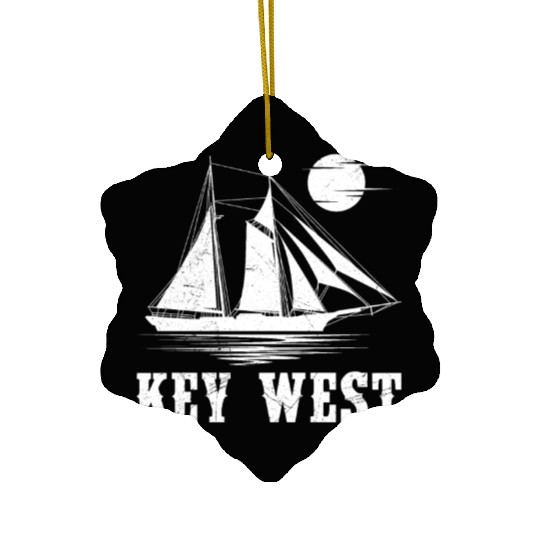 KEY-WEST FLORIDA Sailing Sunshine-State West Keys Ceramic Ornaments