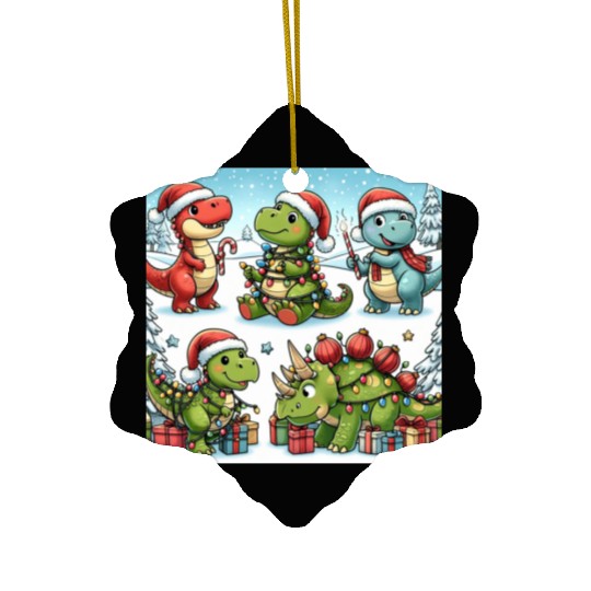 Dinosaurus Christmas , gifts Ceramic Ornaments