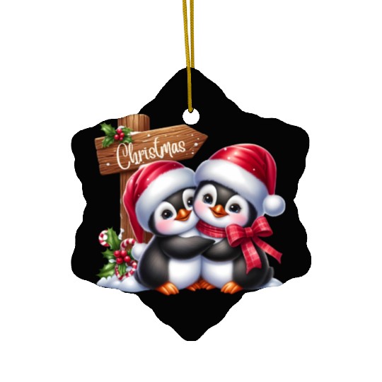 Christmas Merry Christmas For Gift Penguins Ceramic Ornaments