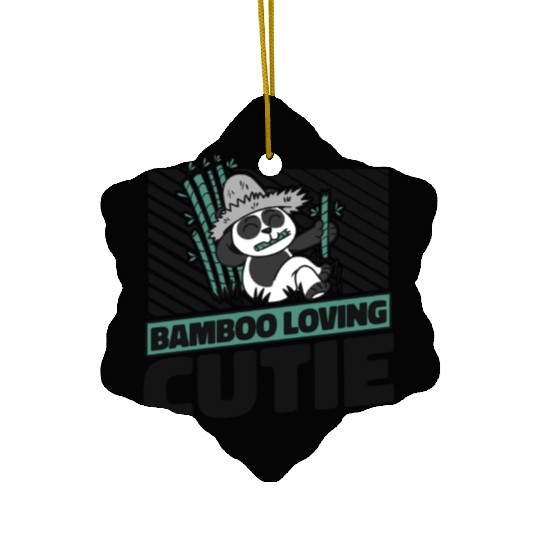 Bamboo Loving Cutie Panda Bear Friend Giant Panda Ceramic Ornaments