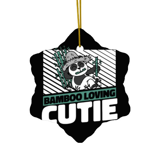 Bamboo Loving Cutie Panda Bear Friend Giant Panda Ceramic Ornaments